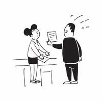 Flat Candid moment of a manager giving feedback to an employee in a private office concept as A candid shot of a manager giving feedback to an employee in a private office The cam pure vector