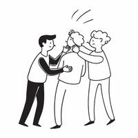 Flat Candid shot of a team leader resolving a conflict between colleagues concept as A candid moment of a team leader resolving a conflict between colleagues The camera captures t pure vector