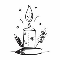 Flat Candle and Marigold Flower concept as A design featuring a lit candle and a marigold flower isolated on a white background The illustration focuses on the spiri pure vector