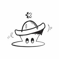 Flat Catrina Hat and Cross Isolated concept as A illustration of a traditional Catrina hat paired with a cross both isolated on a white background The design reflect pure vector