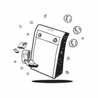 Flat Desktop Monitor with Holographic Coins concept as Vertical shot of a desktop monitor with glowing holographic coins floating around it creating an eye catching Black Friday th pure vector