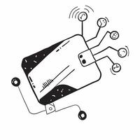 Flat Digital Wallet and Circuit Pathways concept as An abstract featuring a digital wallet with circuit pathways representing the integration of AI driven finance and cost m pure vector
