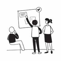 Flat Employee candidly presenting ideas during a team meeting concept as A candid shot of an employee presenting ideas during a team meeting The camera captures the employees enth pure vector