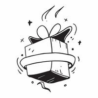 Flat Gift Box with Ribbon concept as of a gift box with a ribbon wrapped around it isolated on a white background symbolizing Black Friday gift shopping with a festiv pure vector