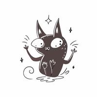 Flat Glossy Black Cat Background with Glowing Eyes concept as A glossy background featuring a black cat with glowing eyes staring from the shadows The scene is perfect for Hallowe pure vector