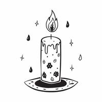 Flat Glossy Candle with Reflective Sugar Skulls concept as A vertical shot of a glossy candle surrounded by reflective sugar skulls set against a dark glossy background The scene pure vector