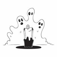 Flat Glossy Ghostly Figures Background with Fog concept as A glossy background featuring ghostly figures emerging from the fog in a dark eerie setting Ideal for horror themed Hall pure vector