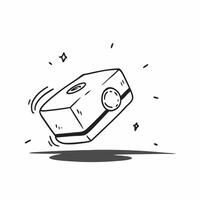 Flat Glossy holographic camera on reflective surface concept as A glossy camera with holographic elements resting on a reflective surface softly glowing with ambient light isolated pure vector