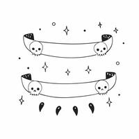Flat Glossy Marigold Garland with Holographic Skulls concept as Horizontal shot of a glossy marigold garland intertwined with holographic skulls isolated on a white background offe pure vector