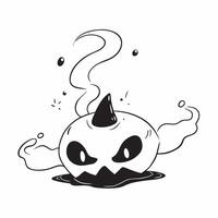 Flat Glossy Jack o Lantern Background with Smoke concept as A glossy background featuring a glowing jack o lantern with swirling smoke in a dark spooky setting Ideal for Halloween pure vector