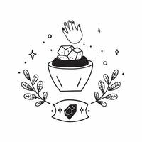 Flat Glossy Marigolds with Holographic Offering Bowl concept as Mid shot of glossy marigolds surrounding a holographic offering bowl isolated on a white background offering a festi pure vector