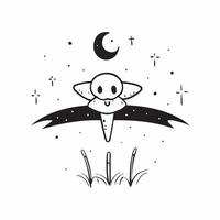 Flat Glossy Scarecrow Background with Cornfield concept as A glossy background featuring a scarecrow in a dark eerie cornfield with glowing moonlight The scene is perfect for Hall pure vector