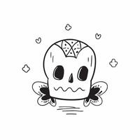 Flat Glossy Sugar Skull with Reflective Papel Picado concept as A mid shot of a glossy sugar skull with reflective papel picado banners in the background set against a dark glossy pure Set 2 vector
