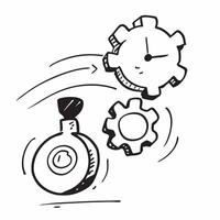 Flat Glowing abstract clock with shifting gears representing time management concept as A close up shot of a glowing abstract clock with shifting gears inside symbolizing time mana pure vector