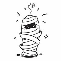 Flat Glowing Abstract Mummy Unwrapping concept as A vibrant glowing abstract digital art of a mummy unwrapping with swirling glowing bandages The scene is ideal for Halloween ads pure vector