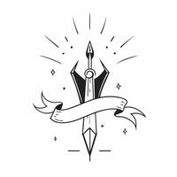Flat Glowing Abstract Ramas Bow and Arrow concept as A radiant glowing abstract digital art featuring Ramas bow and arrow surrounded by an aura of light representing focus and divi pure vector