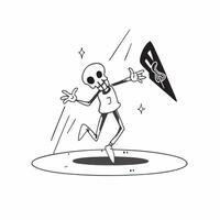 Flat Glowing Abstract Skeleton Dance concept as A vibrant glowing abstract digital art of skeletons dancing under neon lights The scene is energetic and fun ideal for Halloween ad pure vector