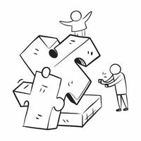 Flat Grandparents and Grandchildren Puzzle Pieces with Connection Text concept as An abstract showing two puzzle pieces representing grandparents and grandchildren with the pure vector