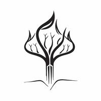 Flat Grandparents and Grandchildren Tree with Roots Text concept as An abstract depicting a tree with roots representing grandparents and grandchildren with the word Roots i pure Set 2 vector