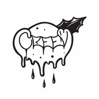 Flat Holographic Bat and Spider with Creepy Text concept as A sleek holographic bat and spider with the word Creepy in a dripping eerie font The design is isolated on a white bala pure vector