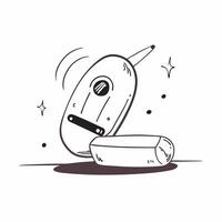 Flat Holographic earphones on glossy dock concept as A pair of futuristic earphones with holographic elements resting on a glossy dock softly glowing with ambient light isolated on pure vector