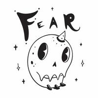 Flat Holographic Jack o Lantern and Bats with Fear Text concept as A vibrant glowing holographic jack o lantern and bats with the word Fear in a bold spooky font The design is iso pure vector