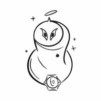 Flat Holographic Owl and Moon with Watch Text concept as A sleek holographic owl and crescent moon with the word Watch in an elegant eerie font The design is isolated on a white b pure vector