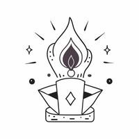 Flat Holographic Mandala and Flame with Purity Text concept as A serene photo featuring a glowing holographic mandala and flame symbolizing purity and spiritual cleansing during Du pure vector