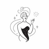 Flat Holographic Plus Size Model Outline with Beauty Text concept as A vibrant glowing holographic outline of a plus size model with the word Beauty in an elegant script set agains pure vector