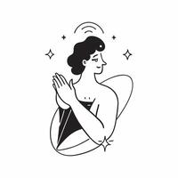 Flat Holographic Plus Size Model Profile with Grace Text concept as A sleek glossy holographic profile of a plus size model with the word Grace in an elegant font set against a whi pure vector