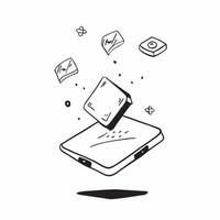 Flat Holographic Tablet with Floating Icons concept as A tablet featuring floating holographic app icons above it creating a glowing effect The device is isolated on a glossy whit pure vector