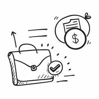 Flat Isolated of a briefcase and dollar sign with the word Finance concept as A design depicting a briefcase and a dollar sign with the word Finance prominently displ pure Set 2 vector