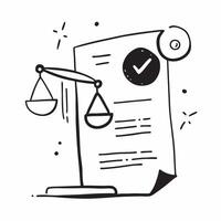 Flat Isolated of a balance scale and document with the word Compliance concept as A design depicting a balance scale and a document with the word Compliance prominent pure vector