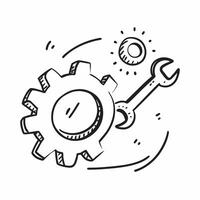 Flat Isolated of a gear and wrench with the word Maintenance concept as A design depicting a gear and a wrench with the word Maintenance prominently displayed The el pure Set 2 vector