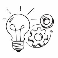 Flat Isolated of a light bulb and cogwheel with the word Creativity concept as A design featuring a light bulb and a cogwheel with the word Creativity prominently dis pure Set 2 vector