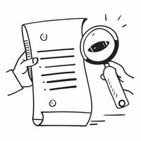 Flat Isolated of a magnifying glass and document with the word Review concept as A design showing a magnifying glass and document with the word Review prominently dis pure vector
