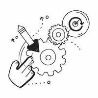 Flat Isolated of a target and gears with the word Focus concept as A design showing a target surrounded by gears with the word Focus displayed prominently The elemen pure vector
