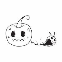 Flat Jack o Lantern and Spider with Beware Text concept as An isolated featuring a glowing jack o lantern with a spider crawling beside it and the word Beware in a bold scar pure vector