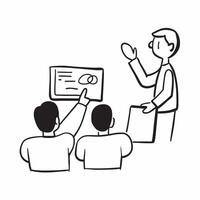 Flat Manager conducting a training session candid moment with team concept as A candid shot of a manager conducting a training session with their team The camera captures the mana pure vector