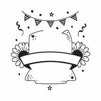 Flat Marigold Garland and Papel Picado Border with Copy Space concept as A vibrant border frame featuring a marigold garland on the top and papel picado on the bottom leaving the c pure vector