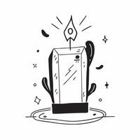 Flat Neon Candle with Glowing Digital Altar concept as A striking digital artwork featuring a neon candle glowing atop an abstract altar surrounded by swirling light patterns symbo pure vector