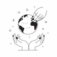 Flat Plus Size Model Hands and Globe with Inclusion Text concept as An abstract showing hands and a globe symbol representing plus size models with the word Inclusion The e pure vector