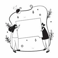 Flat Plus Size Model Icon Border Frame with Inclusion Text concept as A modern border frame design featuring an icon representing plus size models with the word Inclusion The fram pure vector
