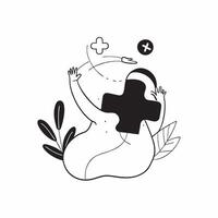 Flat Plus Size Model Silhouette and Puzzle with Unity Text concept as A minimalistic design featuring the silhouette of a plus size model paired with a puzzle piece symbol a pure vector