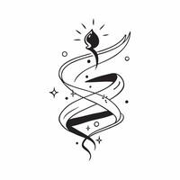 Flat Plus Size Model Silhouette and Spiral with Journey Text concept as An abstract featuring the silhouette of a plus size model and a spiral symbol with the word Journey pure vector
