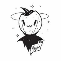Flat Pumpkin and Bat with Nightfall Text concept as An isolated featuring a glowing pumpkin and a bat flying above with the word Nightfall in a bold font The elements are s pure vector