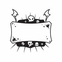 Flat Skull and Crossbones Border with Beware Text concept as A dark and eerie border frame featuring skulls and crossbones at the edges with the word Beware in a sharp gothic font pure vector