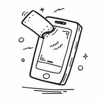 Flat Smartphone displaying a holographic weather forecast concept as A smartphone is displayed on a white surface with a holographic weather forecast hovering above it The scene i pure vector