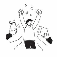 Flat Team leader candidly celebrating a successful project completion concept as A candid shot of a team leader celebrating a successful project completion with their team The cam pure vector