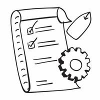 Flat of isolated checklist and gears with the word Process concept as A design featuring a checklist and gears with the word Process prominently displayed The elemen pure vector